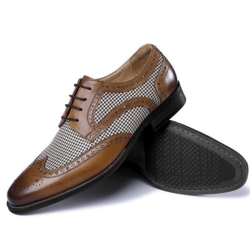 LMUIPMAA Herren Schnürhal Klassischer Businessschuhe Brogues Oxfords Lederschuhe,Gelb,38 EU LMUIPMAA Herren Schnürhal Klassischer Businessschuhe Brogues Oxfords Lederschuhe,Gelb,38 EU von LMUIPMAA