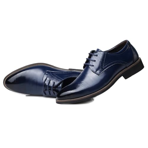 LMUIPMAA Herren Schnürschuhe Synthetische Leder Derby Hochzeit Oxford Formale Business Schuhe,Blau,41 EU LMUIPMAA Herren Schnürschuhe Synthetische Leder Derby Hochzeit Oxford Formale Business Schuhe,Blau,41 EU von LMUIPMAA