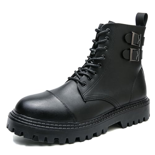 LMUIPMAA Herren Stiefeletten Schnür Motorrad Freizeitstiefel für Biker,Schwarz,44 EU LMUIPMAA Herren Stiefeletten Schnür Motorrad Freizeitstiefel für Biker,Schwarz,44 EU von LMUIPMAA