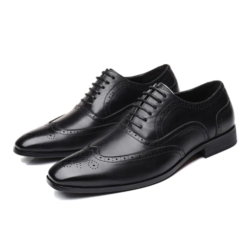 LMUIPMAA Herrenschuhe mit Flügelspitze, klassischer Brogue-Stil Oxford-Schnürschuhe,Schwarz,48 EU LMUIPMAA Herrenschuhe mit Flügelspitze, klassischer Brogue-Stil Oxford-Schnürschuhe,Schwarz,48 EU von LMUIPMAA