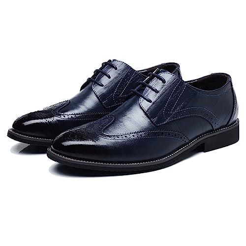 LMUIPMAA Lederschuhe Herren Business Anzugschuhe Oxford Derby Schuhe Brogue Schnürhalbschuhe,Blau,47 EU LMUIPMAA Lederschuhe Herren Business Anzugschuhe Oxford Derby Schuhe Brogue Schnürhalbschuhe,Blau,47 EU von LMUIPMAA