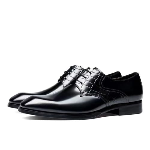 LMUIPMAA Mens Faux Lackleder Kleid Schuhe Lace-up Formale Oxford Smoking Schuhe Männer Hochzeit Schuh,Schwarz,38 EU von LMUIPMAA