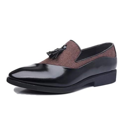 LMUIPMAA Mokassins Mann Anzug Schuhe Derbyschuhe Gekleidet Formale Casual Oxford Schuhe Mit Quaste,Braun,42 EU von LMUIPMAA