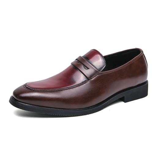 LMUIPMAA Mokassins Slipper Herren Leder Slip on Fahren Schuhe Leicht Weich Flache Business Schuhe,Rot,48 EU LMUIPMAA Mokassins Slipper Herren Leder Slip on Fahren Schuhe Leicht Weich Flache Business Schuhe,Rot,48 EU von LMUIPMAA