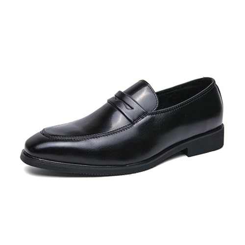 LMUIPMAA Mokassins Slipper Herren Leder Slip on Fahren Schuhe Leicht Weich Flache Business Schuhe,Schwarz,42 EU von LMUIPMAA