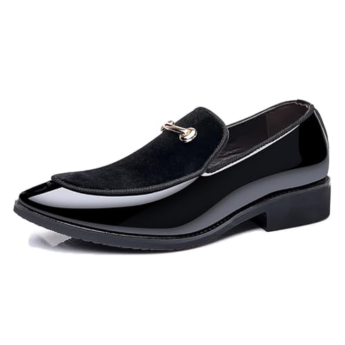 LMUIPMAA Mokassins Slipper Herren Leder Slip on Fahren Schuheflache Business Schuhe,Schwarz,40 EU von LMUIPMAA