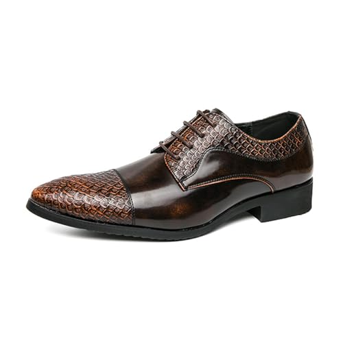 LMUIPMAA Oxford Business Lederschuhe für Herren Schnürschuhe formelle Schuhe,Braun,38 EU von LMUIPMAA