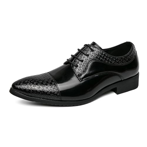 LMUIPMAA Oxford Business Lederschuhe für Herren Schnürschuhe formelle Schuhe,Schwarz,47 EU von LMUIPMAA