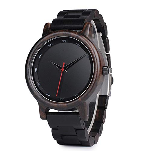 LMWOOD Personalisierte Holz Uhr eingraviert Uhren für Männer Ebenholz Armbanduhr Geschenk für Sohn - Unisex benutzerdefinierte Schwarze Uhr - Geburtstagsgeschenk Geburtstagsgeschenk von LMWOOD