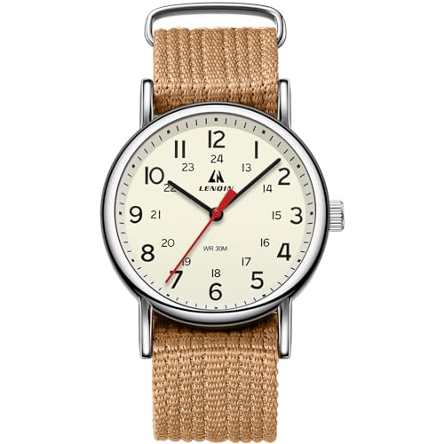 LN LENQIN Armbanduhr Herren Analog Military Watch Outdoor Uhr Herren Analog Herrenuhr Wasserdicht Taktische Uhr mit Nylonband Herren Uhr Digital﻿ (Gelb) von LN LENQIN