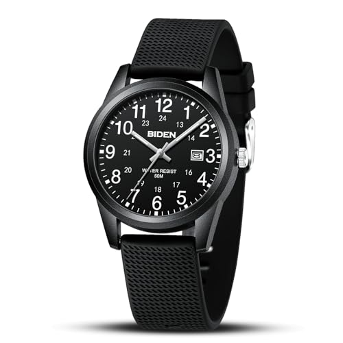 LN LENQIN Herren Uhr Männer Analog Quarz 30M wasserdichte Armbanduhren Herren mit Datum Mode Casual Designer Uhr für Herren Silicone Band von LN LENQIN