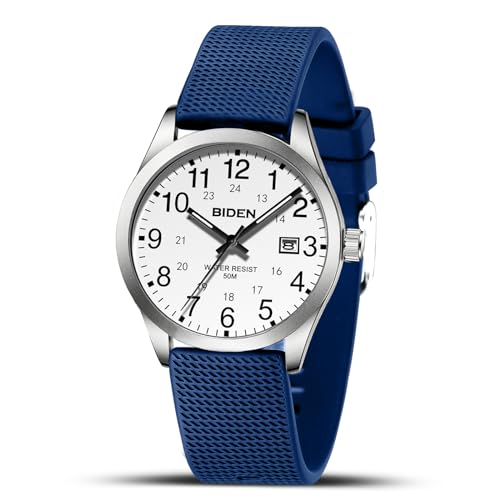 LN LENQIN Herren Uhr Uhren Herren Analog Quarz Armbanduhr 30M wasserdichte mit Datum Mode Casual Designer Uhr für Männer Silikonband von LN LENQIN
