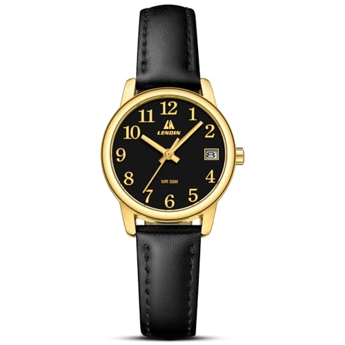 Uhr Damen Armbanduhr Damen Uhr mit Großen Ziffern Analog Quarzuhr für Frauen mit Lederband Uhr Damen Armbanduhr Damen Uhr mit Großen Ziffern Analog Quarzuhr für Frauen mit Lederband von LN LENQIN