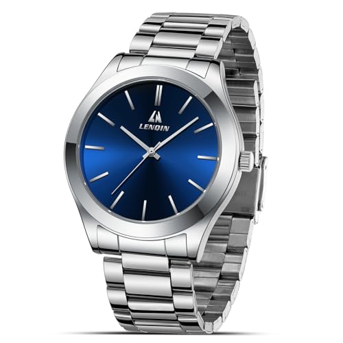 LN LENQIN Uhren Herren Edelstahl Herren Uhr wasserdichte Analoge Quarz Uhren Herren Armbanduhren Mode Freizeit Uhren für Männer von LN LENQIN