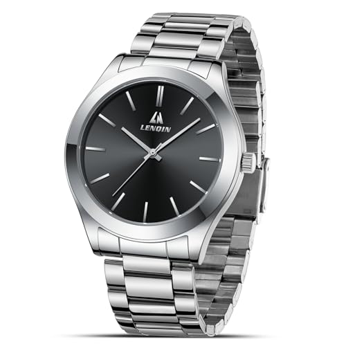 LN LENQIN Uhren Herren Edelstahl Herren Uhr wasserdichte Analoge Quarz Uhren Herren Armbanduhren Mode Freizeit Uhren für Männer von LN LENQIN