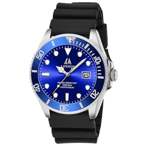 LN LENQIN Uhren Herren Herren Uhr wasserdichte Uhren für Männer Analoge Quarz Uhr Herren Armbanduhren mit Datum Leuchtend Mode Freizeituhr Silikon Band von LN LENQIN