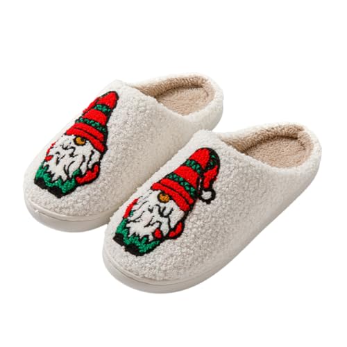 LNERIP Tier Hausschuhe Obst Hausschuhe Pflanze Hausschuhe Verschiedene Cartoon Muster Flauschig Weich Memory Foam Retro Indoor Outdoor Home Paar Schuhe, Rot / Grün, 5.5-6 Women/4.5-5 Men von LNERIP