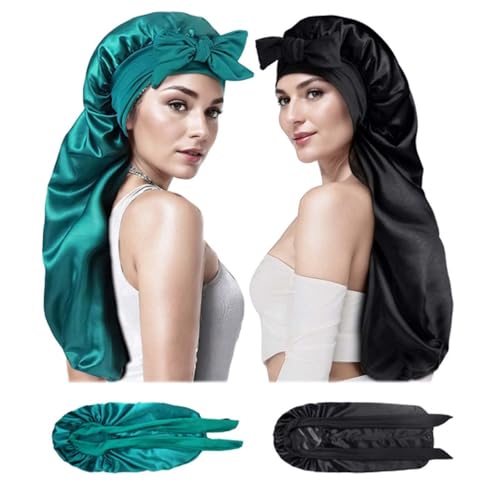 LNGJIN 2 Stück Lange Satin Haube Verstellbar Damen Herrn Hauskopfhauben Lange Seiden haarhaube Lange Satin Haarhaube,Große Satin Haarhaube,Lange Satin Haarhaube Seidige,Seide Schlafmütze Satin Bonnet LNGJIN 2 Stück Lange Satin Haube Verstellbar Damen Herrn Hauskopfhauben Lange Seiden haarhaube Lange Satin Haarhaube,Große Satin Haarhaube,Lange Satin Haarhaube Seidige,Seide Schlafmütze Satin Bonnet von LNGJIN