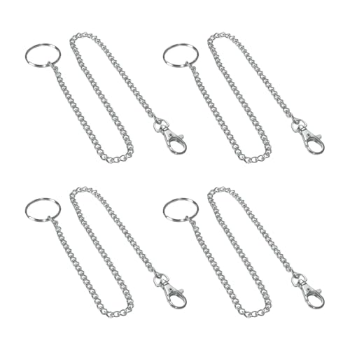 LNGJIN 4 Stück BrieftascheKette, 50 cm,Hosenkette, zwei Schnallen, Langer Schlüsselanhänger, Jean-Kette,Lang Geldbeutelkette, SchlüsselanhängerKette, Schlüsselkette, Schlusselbandkette, Unisex von LNGJIN