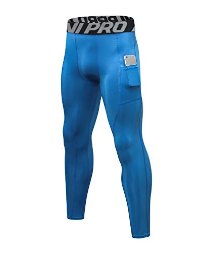 LNJLVI Kompressionshosen Herren Workout Sport-Leggings Atmungsaktiv Fitness Strumpfhosen Lange Running-Hosen(Blau,M) von LNJLVI