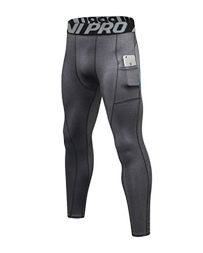 LNJLVI Kompressionshosen Herren Workout Sport-Leggings Atmungsaktiv Fitness Strumpfhosen Lange Running-Hosen(Grau,L) von LNJLVI