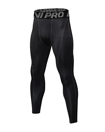 LNJLVI Kompressionshosen Herren Workout Sport-Leggings Atmungsaktiv Fitness Strumpfhosen Lange Running-Hosen(Running/Schwarze Grau Linie,XXL) von LNJLVI