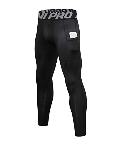 LNJLVI Kompressionshosen Herren Workout Sport-Leggings Atmungsaktiv Fitness Strumpfhosen Lange Running-Hosen(Schwarz,L) von LNJLVI