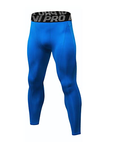 LNJLVI Kompressionshosen Herren Workout Sport-Leggings Atmungsaktiv Fitness Strumpfhosen Lange Running-Hosen(Blau-A,L) von LNJLVI