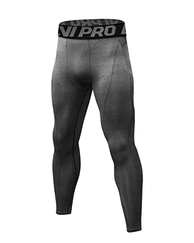 LNJLVI Kompressionshosen Herren Workout Sport-Leggings Atmungsaktiv Fitness Strumpfhosen Lange Running-Hosen(Grau-A,L) von LNJLVI