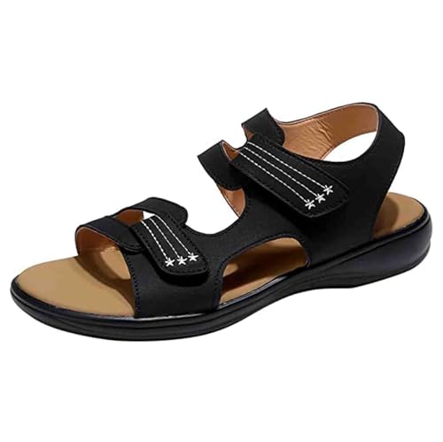 LNJZMDSS Orthopädische Sandalen Für Damen Sommer PU-Leder rutschfeste Elegante Sandalen Mit Fasciitis-Sohlen Für Hallux Valgus Bunion Römersandalen,002,41 EU von LNJZMDSS