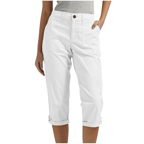 Cargohose Damen 3/4 Hose Regular Fit Sommerhose Leicht Arbeitshose Caprihose Sommer Knielang Cargo Shorts Gerade Hohe Taille Freizeithose Wanderhose Kurz Sporthose Chino Hosen Trekkinghose mit Taschen Cargohose Damen 3/4 Hose Regular Fit Sommerhose Leicht Arbeitshose Caprihose Sommer Knielang Cargo Shorts Gerade Hohe Taille Freizeithose Wanderhose Kurz Sporthose Chino Hosen Trekkinghose mit Taschen von LNNGNIA