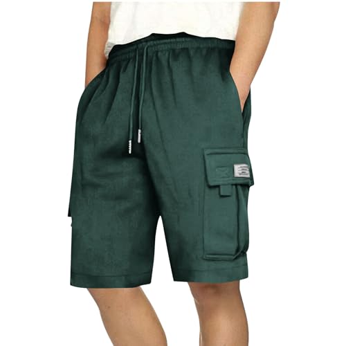 LNNGNIA Angebote des Tages Heute Shorts Herren Sommer Freizeithose Arbeitshosen Männer Kurz Bermuda Hose Relaxed Fit Hosen Cargohose Kurz Herren-Shorts Cargo Sporthose mit Taschen Elastischem Bund von LNNGNIA