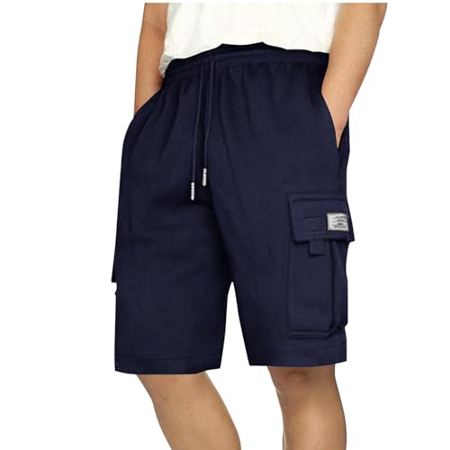 LNNGNIA Angebote des Tages Heute Shorts Herren Sommer Freizeithose Arbeitshosen Männer Kurz Bermuda Hose Relaxed Fit Hosen Cargohose Kurz Herren-Shorts Cargo Sporthose mit Taschen Elastischem Bund von LNNGNIA