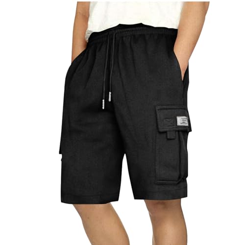 LNNGNIA Angebote des Tages Heute Shorts Herren Sommer Freizeithose Arbeitshosen Männer Kurz Bermuda Hose Relaxed Fit Hosen Cargohose Kurz Herren-Shorts Cargo Sporthose mit Taschen Elastischem Bund von LNNGNIA