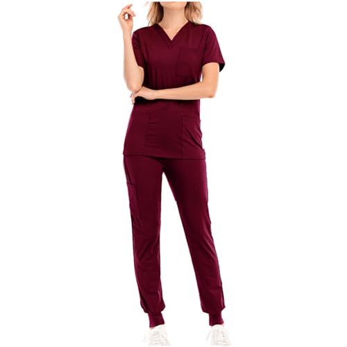 LNNGNIA Klamotten Teenager Mädchen Kasacks Damen Medizinische Berufsbekleidung Set - Weiche Und Bequeme Passform, Berufsbekleidung Pflege Uniform, Kassak mit Hose Modern, von LNNGNIA