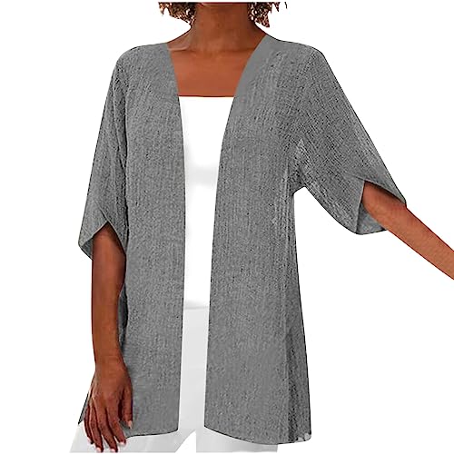 LNNGNIA Meine bestellungen anzeigen Cardigan Damen 3/4 Ärmel Sommer Strickjacke Elegant Dünn Open Front Casual Strand Strickjacken Cover von LNNGNIA