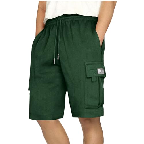 Shorts Herren Sommer Freizeithose Arbeitshosen Männer Kurz Bermuda Hose Relaxed Fit Hosen Cargohose Kurz Herren-Shorts Cargo Sporthose mit Taschen Elastischem Bund Sommerhose Leichte Jogginghose von LNNGNIA