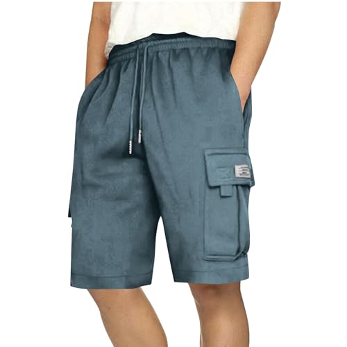 Shorts Herren Sommer Freizeithose Arbeitshosen Männer Kurz Bermuda Hose Relaxed Fit Hosen Cargohose Kurz Herren-Shorts Cargo Sporthose mit Taschen Elastischem Bund Sommerhose Leichte Jogginghose von LNNGNIA