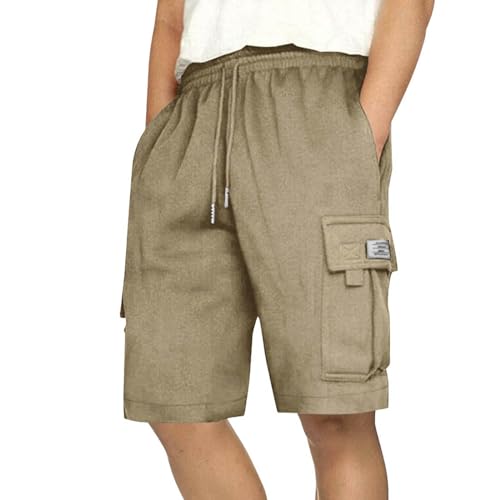 Shorts Herren Sommer Freizeithose Arbeitshosen Männer Kurz Bermuda Hose Relaxed Fit Hosen Cargohose Kurz Herren-Shorts Cargo Sporthose mit Taschen Elastischem Bund Sommerhose Leichte Jogginghose von LNNGNIA