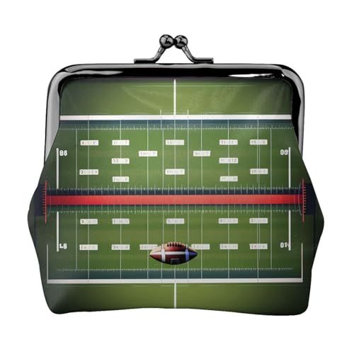 American Football Field and Ball Print Small Pouch Kiss Lock Coin Purse for Women Coin Change Purse Credit Card Wallet von LNNIUK