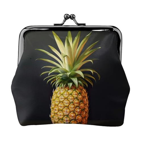Ananas-Malerei-Druck, kleine Tasche, Kussschloss, Münzgeldbörse für Damen, Münzgeldbörse, Kreditkartenetui von LNNIUK