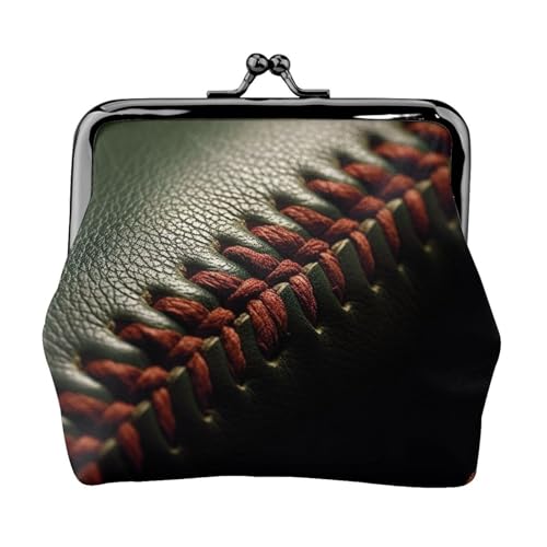 Baseball-Geldbörse mit Spitze, Nahaufnahme, 3 Druck, kleine Tasche, Kussschloss, Münzgeldbörse für Damen, Münzgeldbörse, Kreditkartenetui von LNNIUK