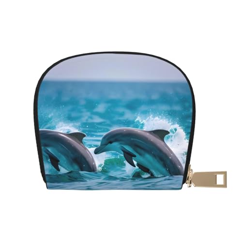 Geldbörse mit Delfinen im Meer, Kreditkartenhalter, Visitenkartenetui für Männer und Frauen, kompakte Größe für Erwachsene, Weiss/opulenter Garten, Einheitsgröße von LNNIUK