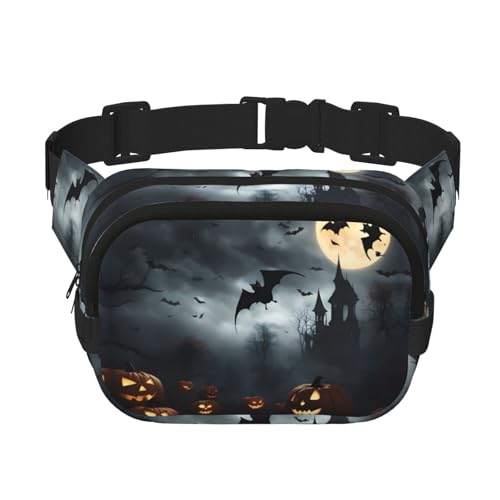 Gürteltasche für Damen, Motiv: fliegende Fledermäuse, 4 Drucke, für Reisen, Laufen, Schwarz, Einheitsgröße von LNNIUK