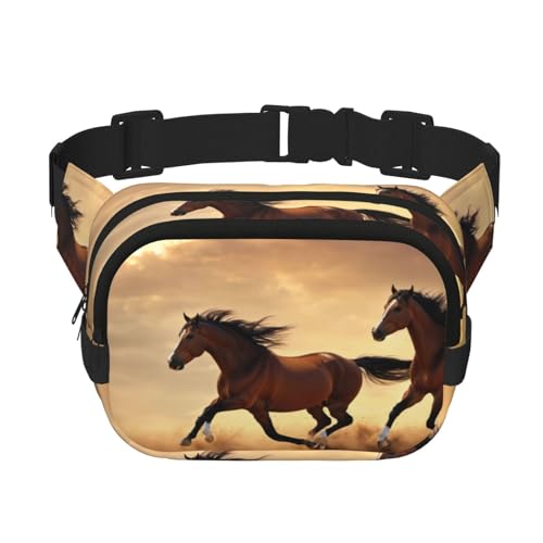 Gürteltasche mit Pferdestreifenmuster, modische Gürteltasche, für Damen, für Reisen, Laufen, Schwarz, Einheitsgröße von LNNIUK