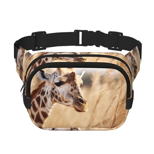 Gürteltasche mit Tier-Giraffen-Druck, modische Gürteltasche, für Damen, für Reisen, Laufen, Schwarz, Einheitsgröße von LNNIUK