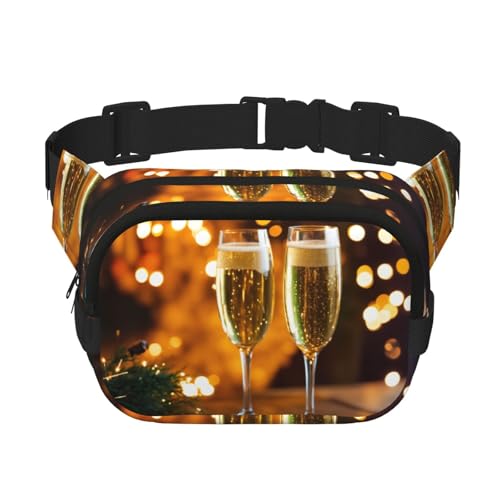 Gürteltasche mit Weinbecher-Aufdruck, modische Gürteltasche für Damen, Crossbody-Tasche für Reisen, Laufen, Schwarz, Einheitsgröße von LNNIUK