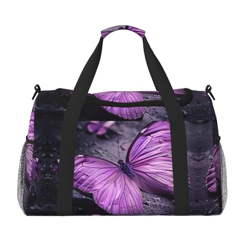 Handgepäck für Damen und Herren, Schultertasche, Umhängetasche, für Yoga, Reisen, Violett, Schwarz, Einheitsgröße Handgepäck für Damen und Herren, Schultertasche, Umhängetasche, für Yoga, Reisen, Violett, Schwarz, Einheitsgröße von LNNIUK