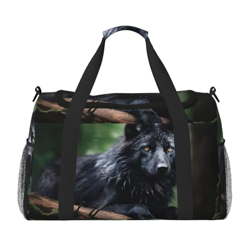 Handgepäck für Damen und Herren, Schultertasche, für Yoga, Reisen, Schwarz, Schwarz, Einheitsgröße von LNNIUK