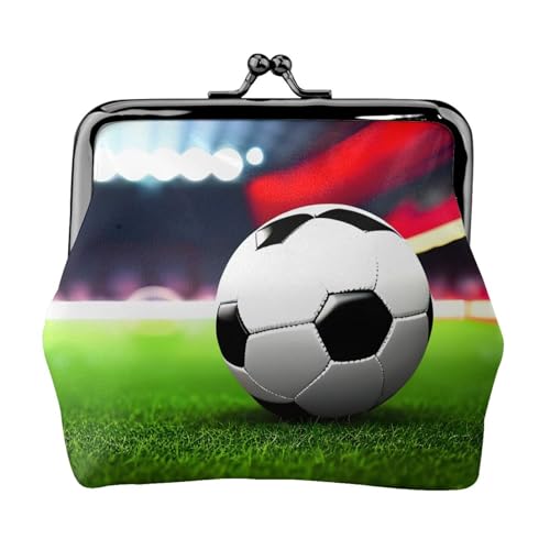Kleine Tasche mit Fußball-Motiv, Kussschloss, Münzgeldbörse für Damen, Münzgeldbörse, Kreditkartenetui von LNNIUK